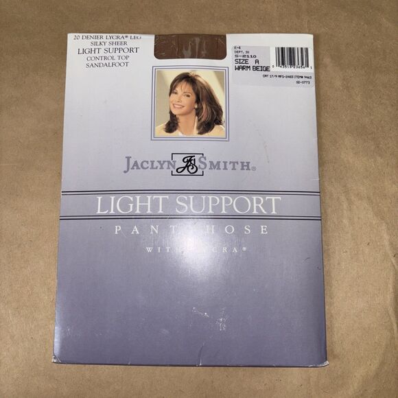 Jaclyn Smith Accessories - Jaclyn Smith Light Support Pantyhose Size A Warm Beige Vintage Brand New